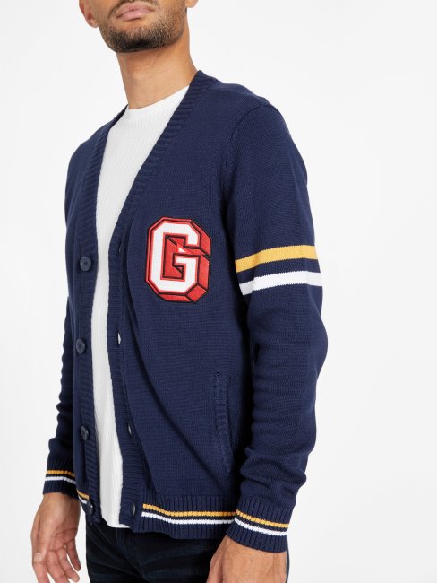 Cardigan Uni Bleu Noirci Guess