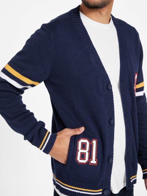 Cardigan Uni Bleu Noirci Guess