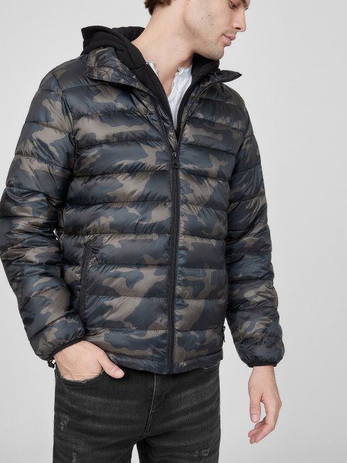Guess Hampton Doudoune à Capuche Camouflage
