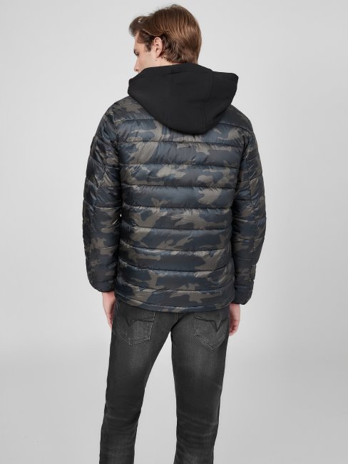 Guess Hampton Doudoune à Capuche Camouflage