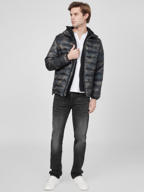 Guess Hampton Doudoune à Capuche Camouflage