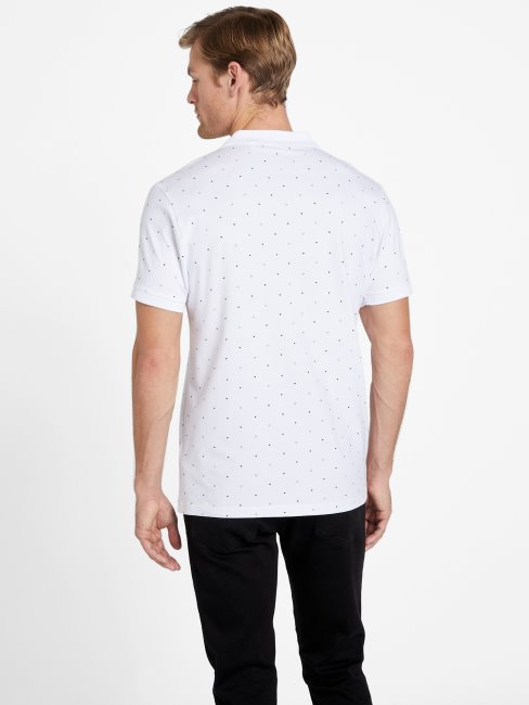 Polo Géométrique Blanc Pur Eco Dev Guess