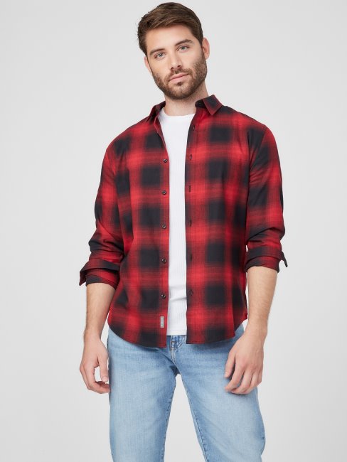 Chemise à Carreaux à Carreaux Gaja Guess Noir De Jais