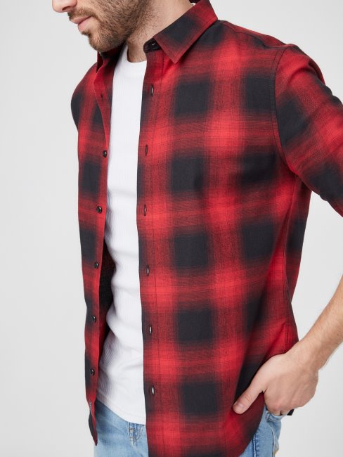 Chemise à Carreaux à Carreaux Gaja Guess Noir De Jais