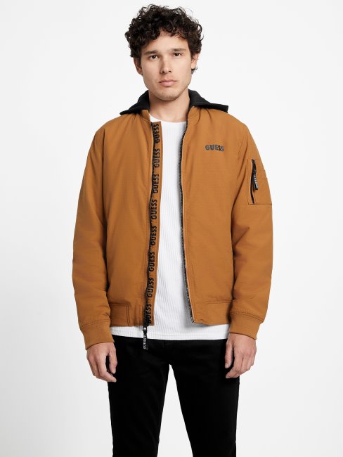 Veste à Capuche Saul Taupe Toasté Guess