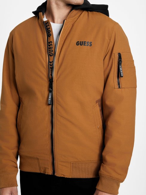 Veste à Capuche Saul Taupe Toasté Guess