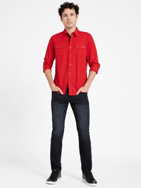Chemise Marco Rouge Universitaire Guess