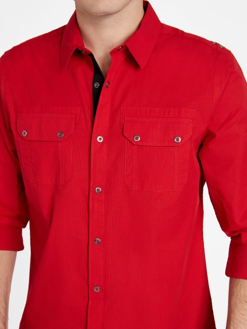 Chemise Marco Rouge Universitaire Guess