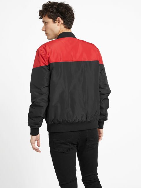 Veste Aviateur Guess Eco Terry Rugby Rouge Multi