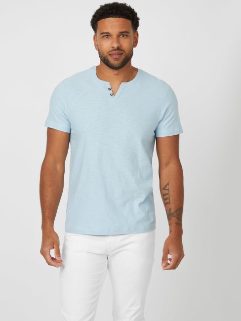 Tee Shirt Fendu Ricky Bleu Guess De Wedgewood