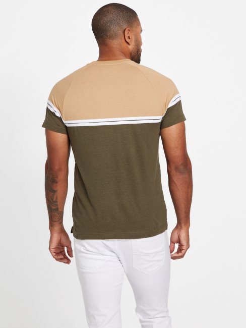 Tee Shirt Guess Eco Kido Color Block Olive Morning