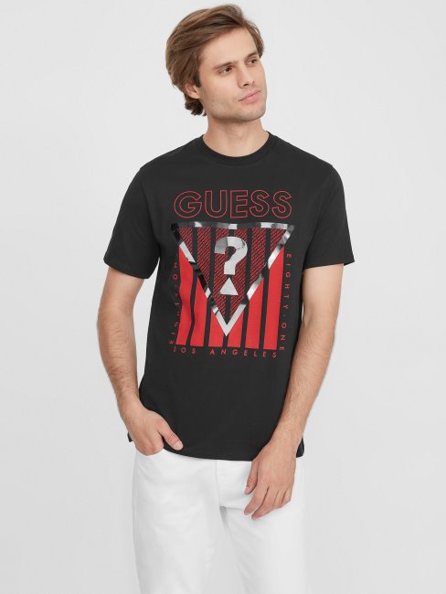 Tee Shirt Noir De Jais Avec Logo Guess Eco Ulmo