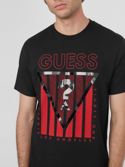 Tee Shirt Noir De Jais Avec Logo Guess Eco Ulmo