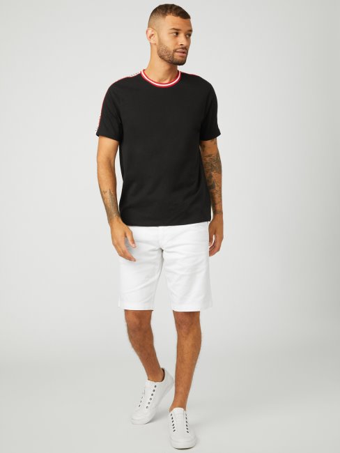 T-shirt Guess Hyatt à Bande Logo Jet Noir