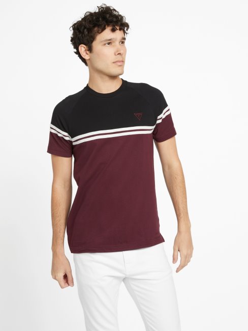 Tee Shirt Guess Eco Kido Color Block Rouge Marmont