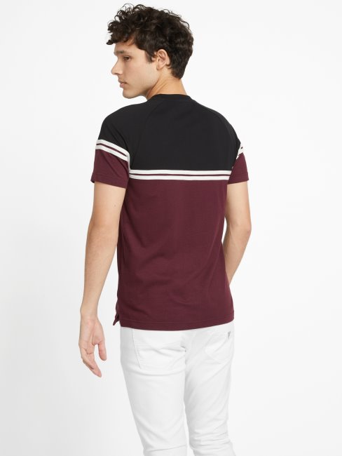 Tee Shirt Guess Eco Kido Color Block Rouge Marmont