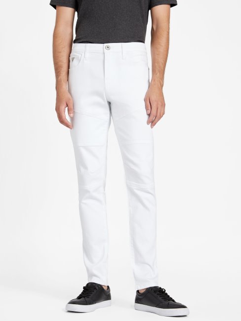 Délavé Blanc Destory Cooper Moto Jeans Guess