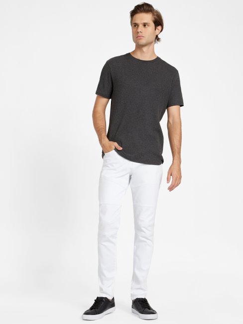 Délavé Blanc Destory Cooper Moto Jeans Guess