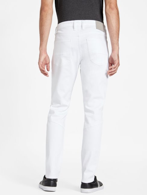 Délavé Blanc Destory Cooper Moto Jeans Guess