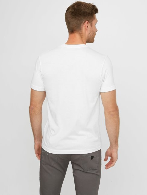 Tee Shirt Col V Armin Blanc Pur Guess