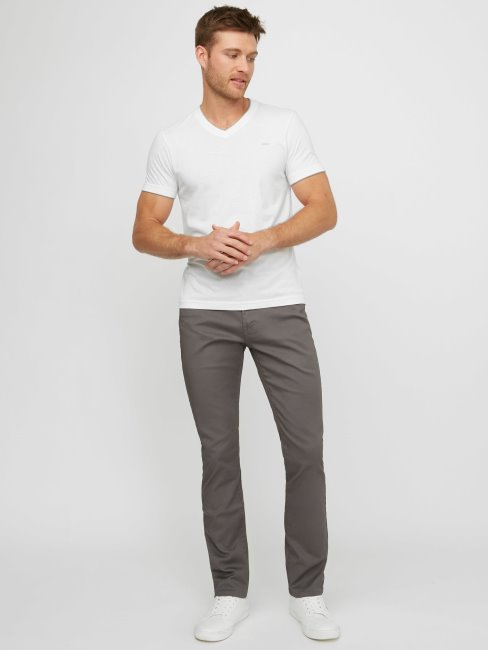 Tee Shirt Col V Armin Blanc Pur Guess