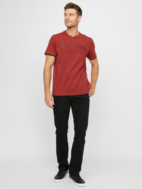T-shirt Henley Chiné Edgar Multi Rouge Varsity