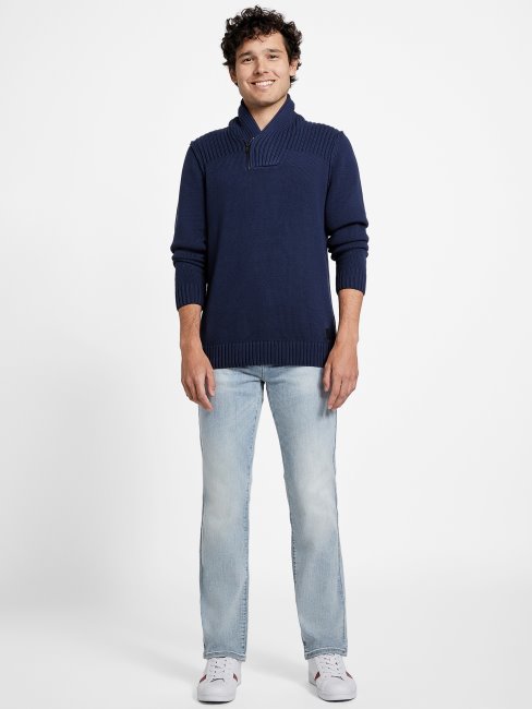 Pull Châle Caly Bleu Noirci