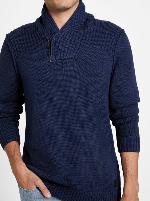Pull Châle Caly Bleu Noirci