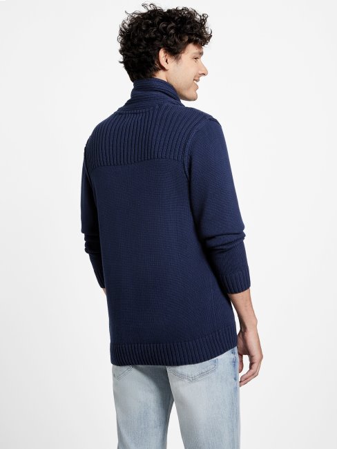 Pull Châle Caly Bleu Noirci