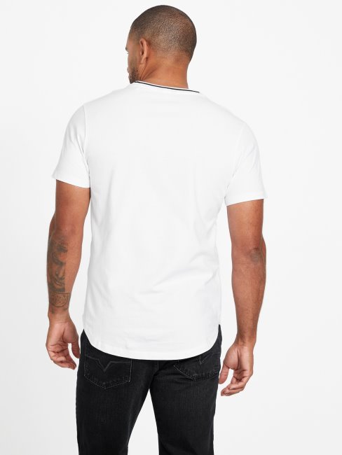 T-shirt Long à Col Rond Zade Blanc Pur Guess