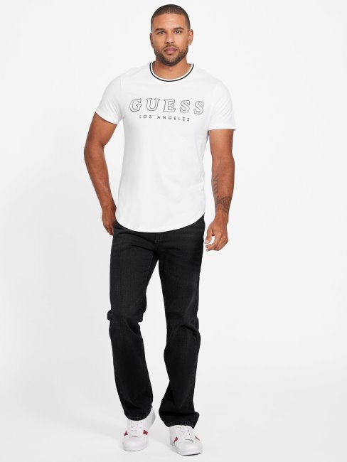 T-shirt Long à Col Rond Zade Blanc Pur Guess