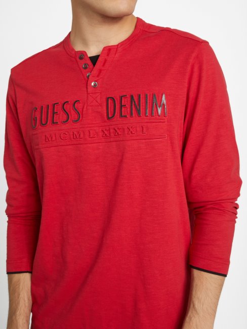 T-shirt à Manches Longues Avec Logo Edgar Rouge Varsity Devinez