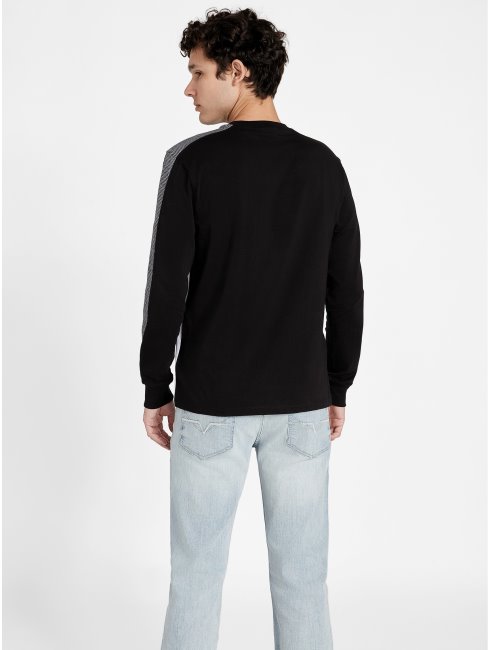 Pull à Col Rond Eco Arto Color-block Jet Black Multi Guess