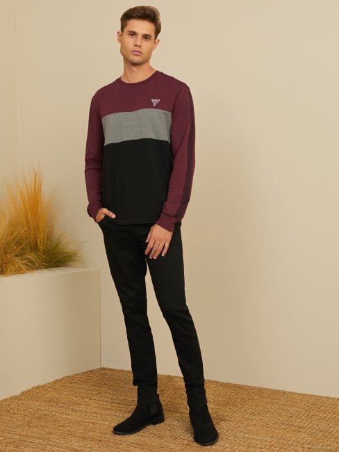 Marmont Red Multi Eco Arto Pull Ras Du Cou Color Block Guess