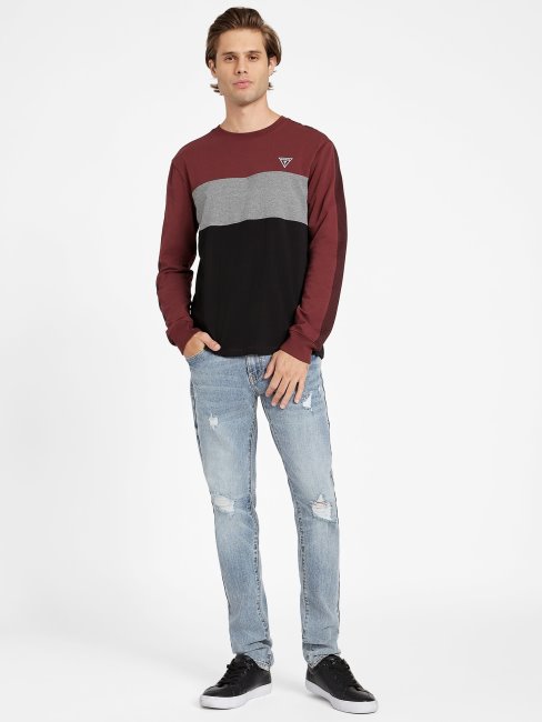 Marmont Red Multi Eco Arto Pull Ras Du Cou Color Block Guess