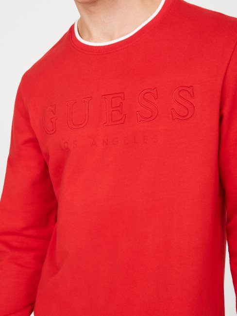 T-shirt Manches Longues Kalico Logo Guess Rouge Noir