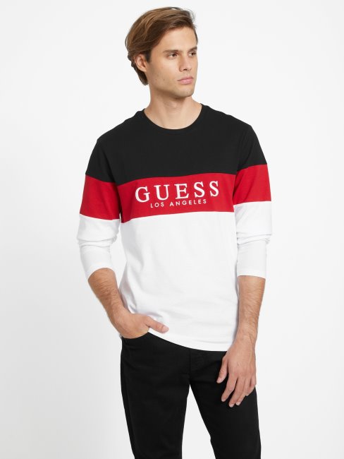 T-shirt à Manches Longues Guess Eco Alec Blanc Pur