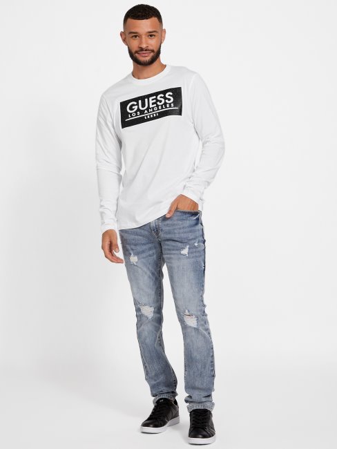 T-shirt à Rampe écologique Blanc Pur Guess