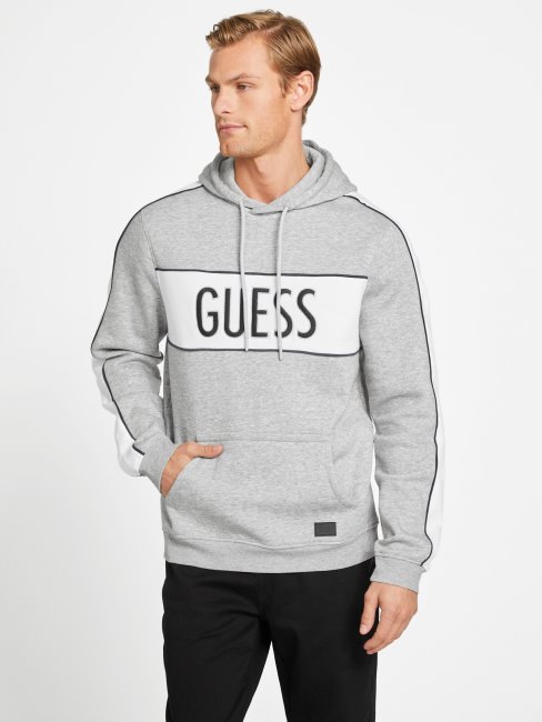 Guess Iben Sweat à Capuche Gris Clair Chiné