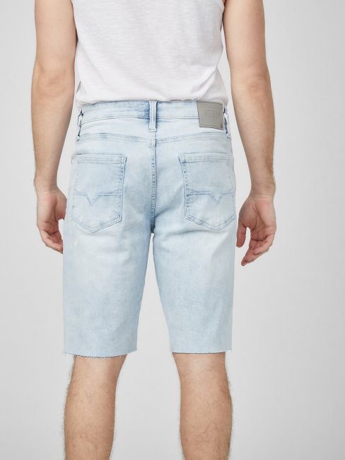 Short En Jean Droit Clair Délavé Clarke Guess