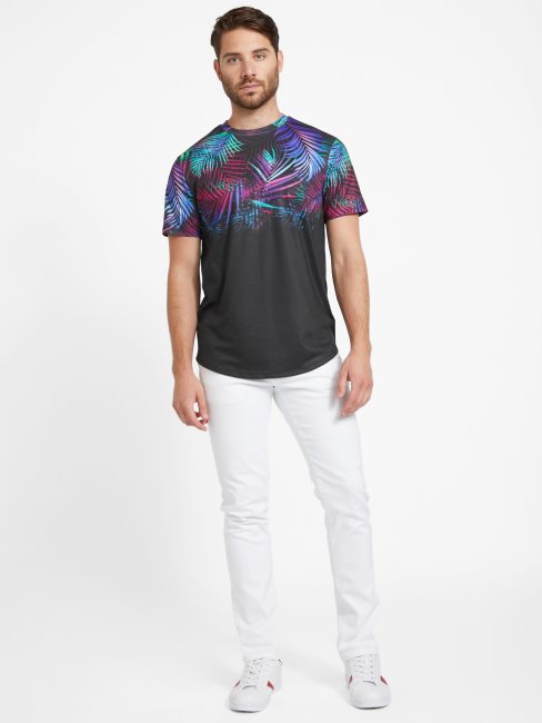 Tee Shirt Blain Graphique Jet Noir Guess