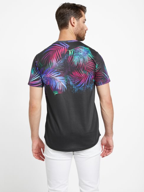 Tee Shirt Blain Graphique Jet Noir Guess