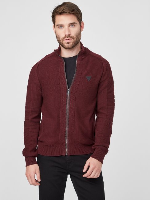 Pull Col Montant Chet Guess Marmont Rouge
