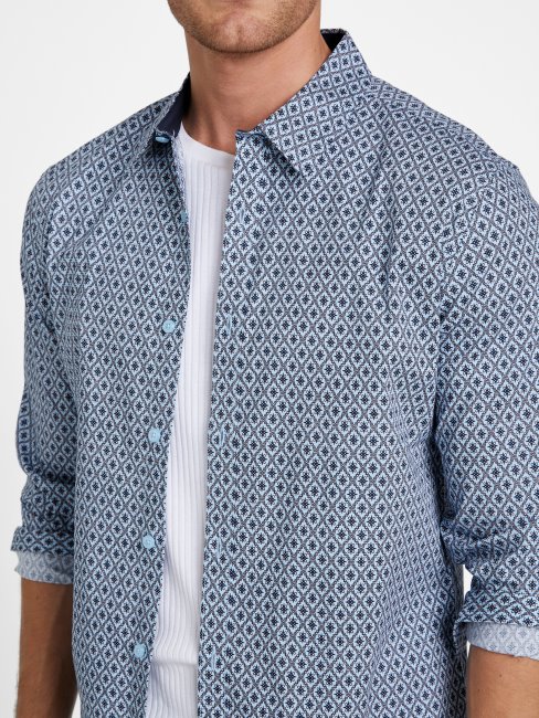 Remarquable Chemise Bleue Aries Mosaïque Guess