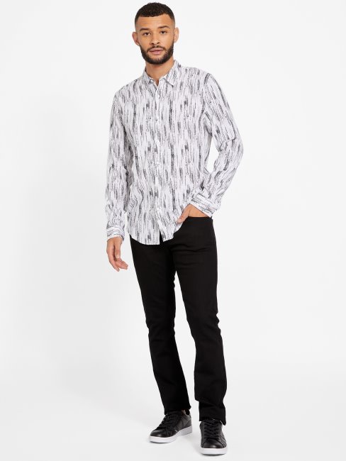 Chemise Imprimée Botanique Guess Blanc Pur