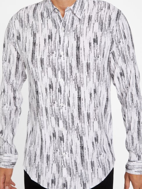 Chemise Imprimée Botanique Guess Blanc Pur