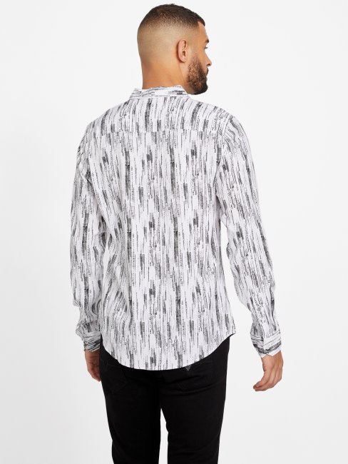 Chemise Imprimée Botanique Guess Blanc Pur