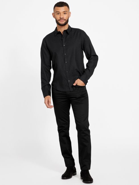 Chemise Jacquard Busio Guess Noir De Jais