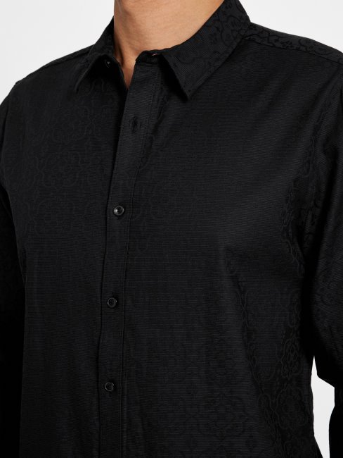 Chemise Jacquard Busio Guess Noir De Jais