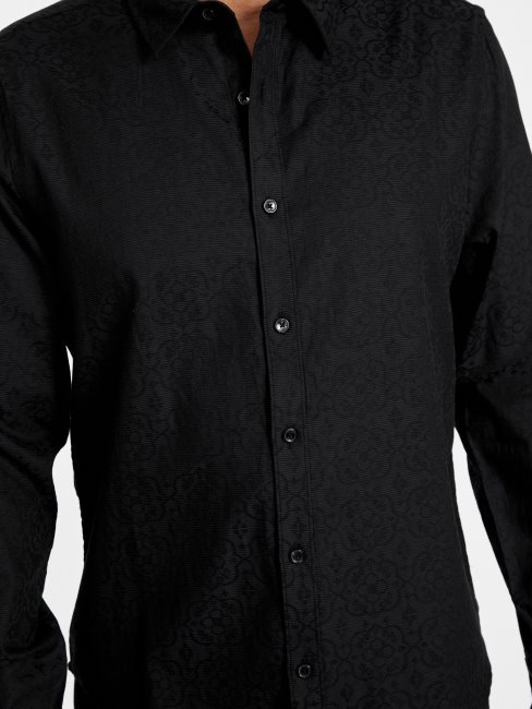 Chemise Jacquard Busio Guess Noir De Jais
